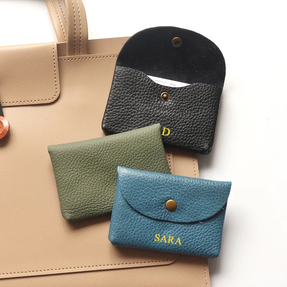 Porte-cartes en cuir personnalisable – Gravure d’initiales offerte