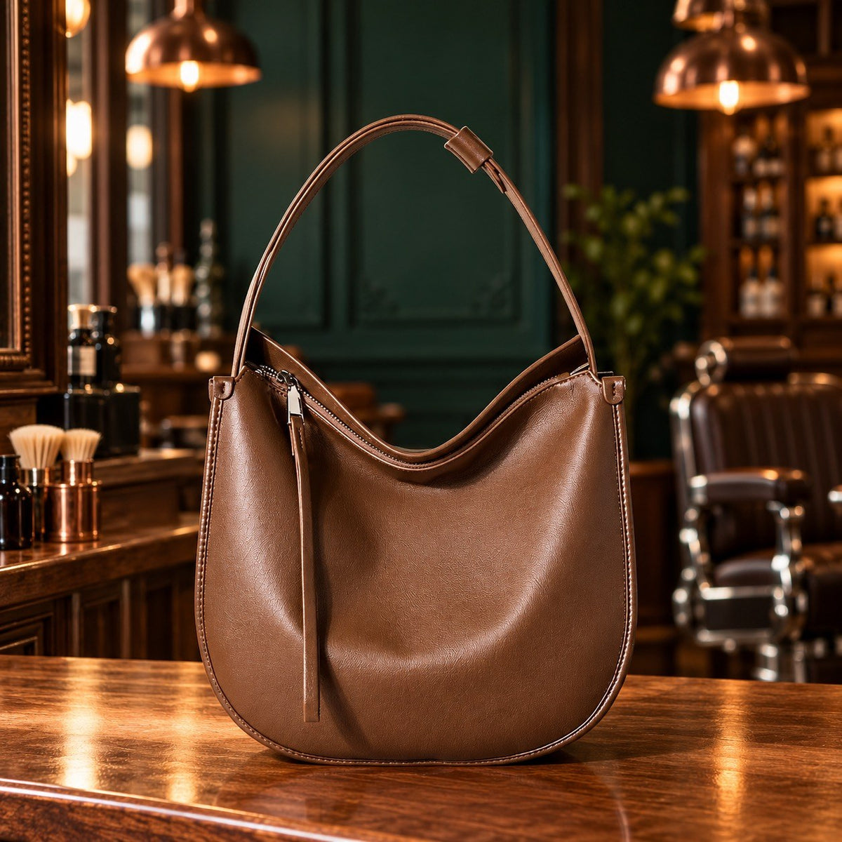 Sac hobo femme en cuir de vache souple – détail 7