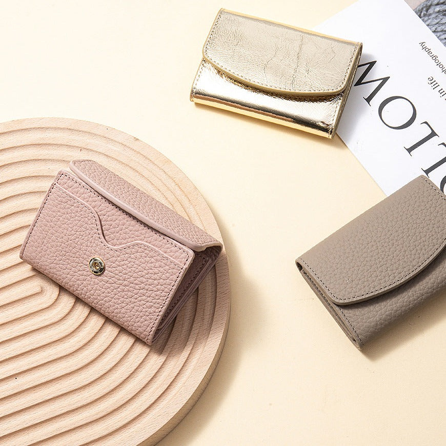 Petit portefeuille femme en cuir pleine fleur – Style japonais