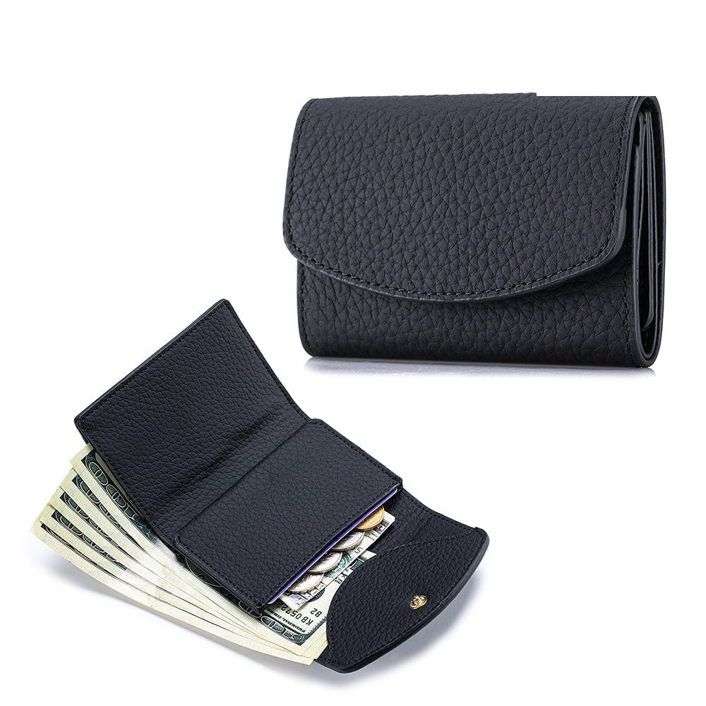 Petit portefeuille femme en cuir pleine fleur – Style japonais