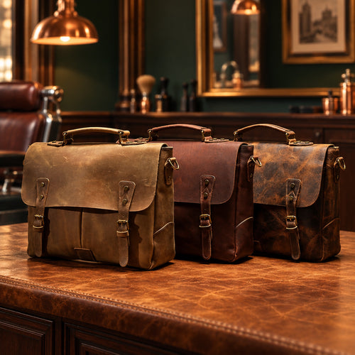Cartable homme vintage en cuir – 15 pouces – vue 2